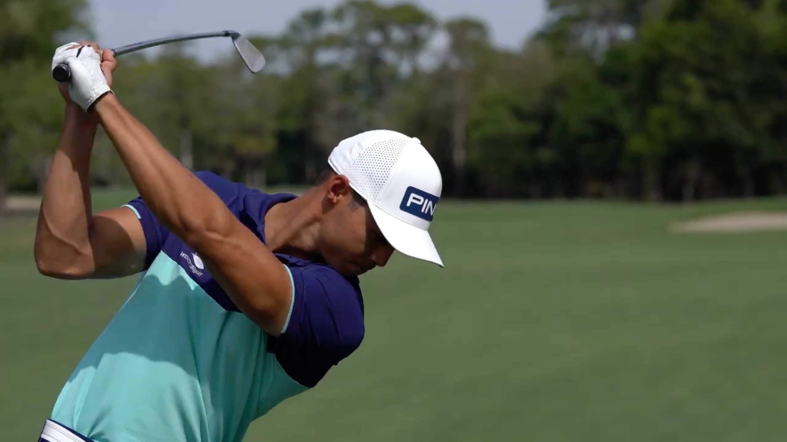 Golf apparel campaign on course